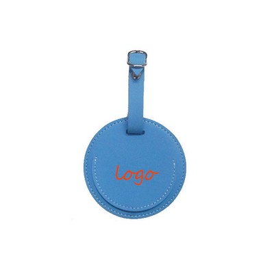 Round Leather Luggage Tag