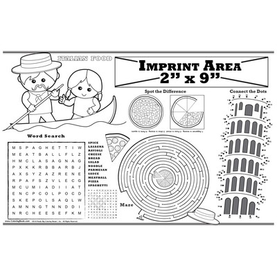 Italian Restaurant - Imprintable Colorable Placemat