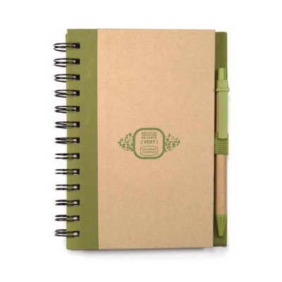 Spiral Bound Notebook & Harvest Pen - Green