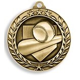 2.75" Wreath Award Baseball Medal