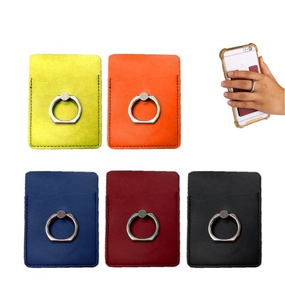 Mobile Phone Wallet W/ Metallic Ring Phone Stand