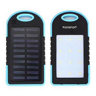 5000 mAh Solar Energy Power Bank with LED Light