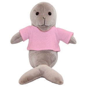 10" Plush Toy Seal Stuffed Animal With Customizable T-Shirt