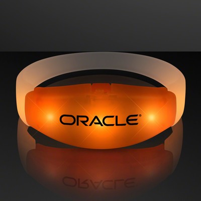 Imprinted Orange LED Steady Illumination Stretch Bracelet - Domestic Print