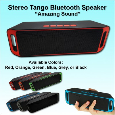 Black/Red "Amazing Sound" Stereo Tango Bluetooth Speaker