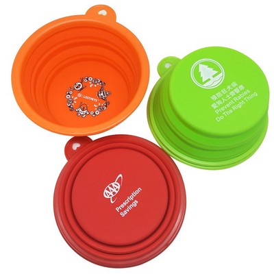 Folding Silicone Pet Bowl w/Carabiner