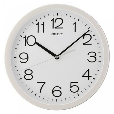 Seiko Silver 12.2" Round Numbered Wall Clock