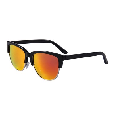 Sunglasses - Red Mirror Lenses - Black Frames