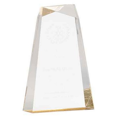 Gold Acrylic Facet Wedge Award, 9"H