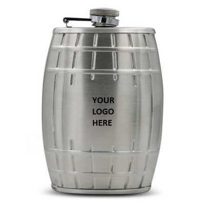 Barrel Design SS Hip Flask 6oz