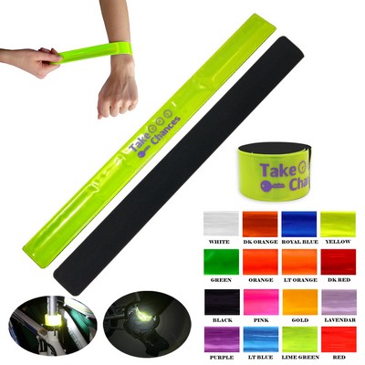 Reflective Vinyl Slap Bracelet w/ Felt Backing