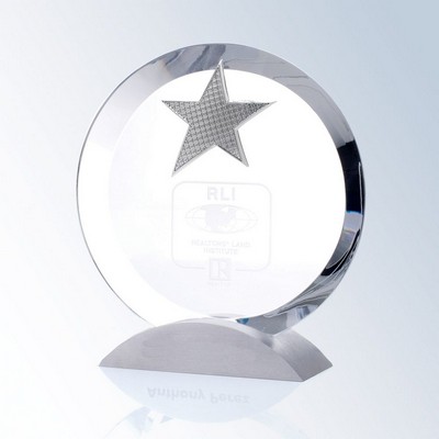 Metal Star Circle Optic Crystal Award