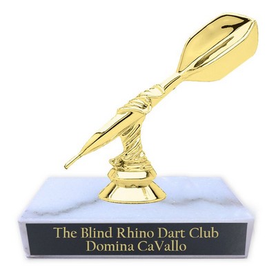 4½" Dart Figure Trophy w/White Marble Base