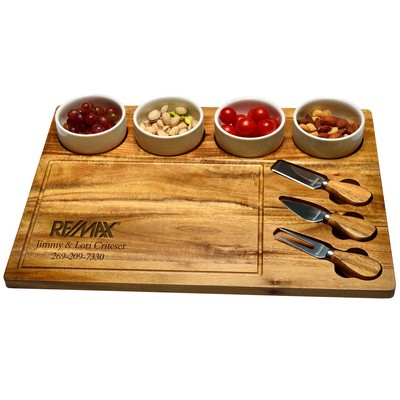 8 Piece Large Acacia Cheese Board Set