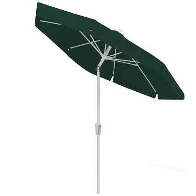 US Made 7 1/2' Commercial 8 Panel Patio Umbrella w/Aluminum Pole, Fiberglass Ribs, Crank & Auto Tilt