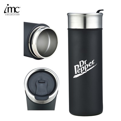 18 oz Double-Walled Stainless Steel Tumbler w/ Leakproof Screw-On Lid