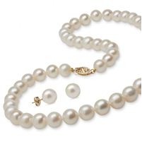 Jilco Inc. Pearl Earrings & Necklace Set