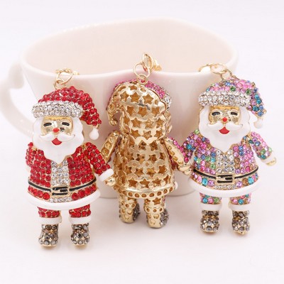 Customized Diamond Santa Claus Keychain