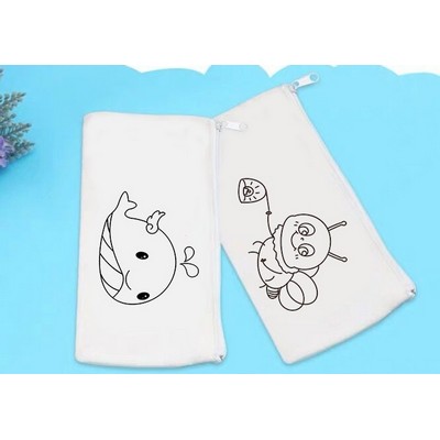 eco friendly Kids DIY Canvas Tote pen Bag promotional Change Purse bag