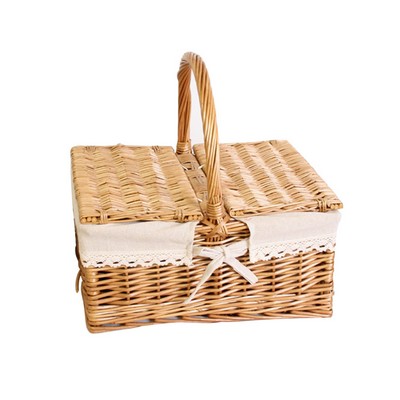 Rectangular Rattan Picnic Basket