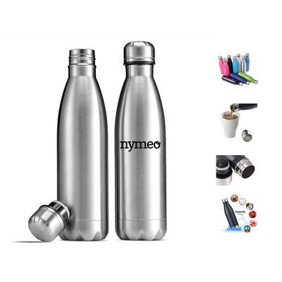 17 Oz Stainless Steel Cola Shaped Bottle