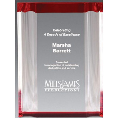 Channel Mirror Acrylic Award, Red, Large (5"x7")