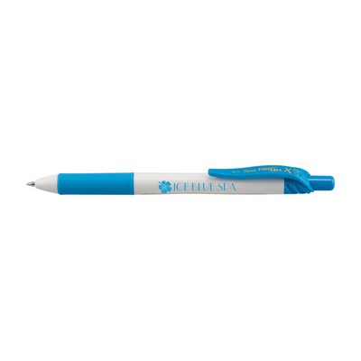 EnerGel-X® White Barrel Metal Tip Gel Ink Pen - Sky Blue