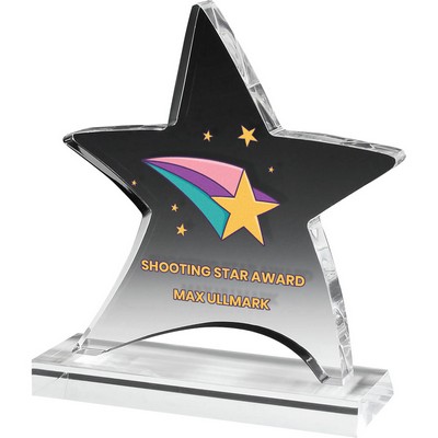 Clear Moving Star Award (6 1/2"x 7 1/4"x 3/4") Full Color PhotoImage