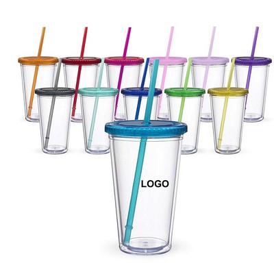 16 Oz. Reusable Acrylic Clear Tumbler