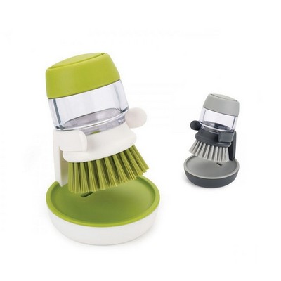 Soap Dispensing Palm Dish Brush with Base