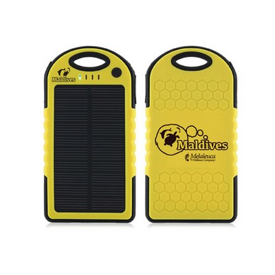 Quickship 4000mAh Portable Solar Power Bank - FCC/Prop 65/RoHS/UL Compliant