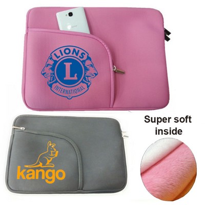 Neoprene Laptop Sleeve w/ Front Accessory Pocket with zipper