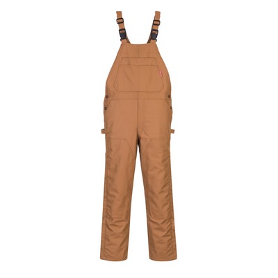 FR Duck Quilt Lined Brown Bib Overall