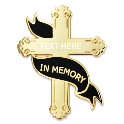 Memorial Cross Pin - Engravable