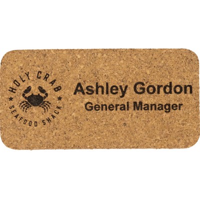 Napa Cork Name Badge: 3" x 1 1/2" Express