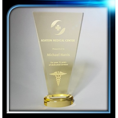 Gold Executive Acrylic award (4 1/2" x 8" x 3/4") with base