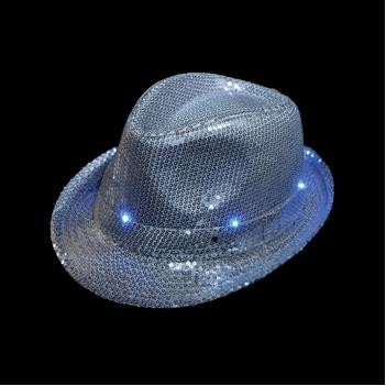 Light-Up Silver Sequin Fedora