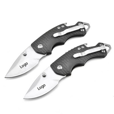 Stainless Steel Folding Pocket Knife with Strap Hole