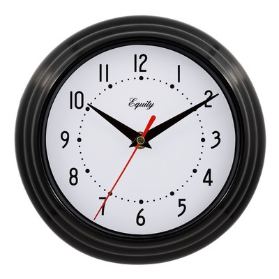 8" Equity by La Crosse Black/ White Quartz Wall Clock