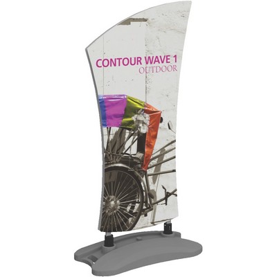 Contour Double-Sided Outdoor Sign Wave 1 w/Fillable Base