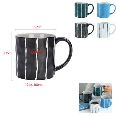 Concise Stripe Office Ceramic Coffee Mugs Espresso Latte Cups Hot Drinks Mocha Tea