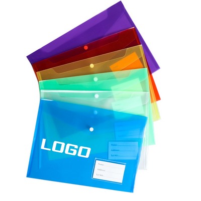 Plastic Document Envelopes W/ Label Pocket