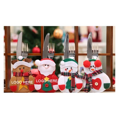 Christmas Knife Spoon Holder Pockets