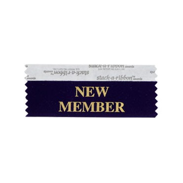 New Member Stk A Rbn Navy Ribbon With Gold Imprint