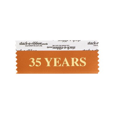 35 Years Stk A Rbn Caramel Ribbon Gold Imprint