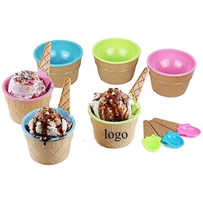 Reusable Ice Cream Bowls Spoon Set