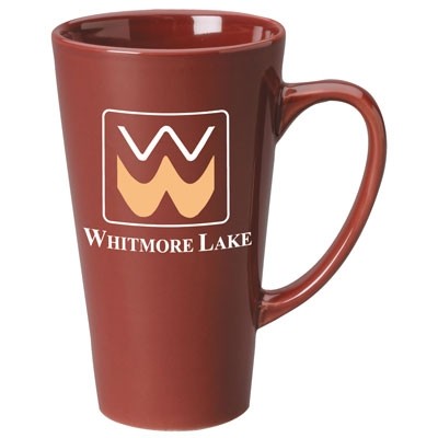 16 Oz. Maroon Red Gloss Cafe Latte Coffee Mug