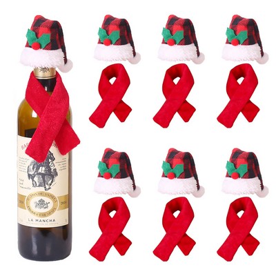 Christmas Wine Bottle Hat Scarf Cover