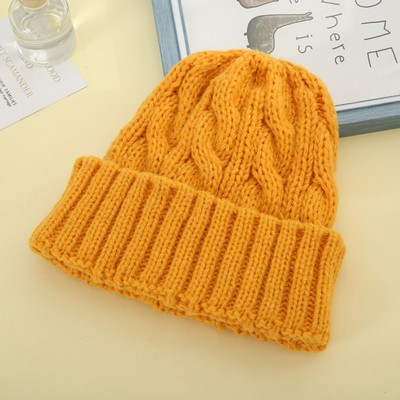 Winter Knit Beanie Hat With Cuff