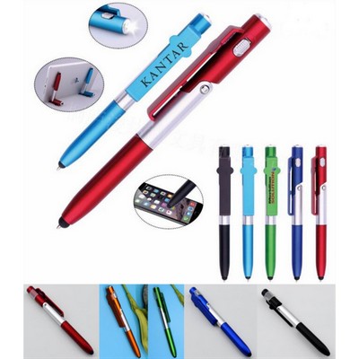 4 In 1 Phone Stand Stylus Ballpoint Light Pen